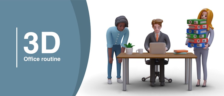 Vector hombre sentado en la mesa y trabajando en la computadora portátil hombre africano de pie cerca y mirando la flor