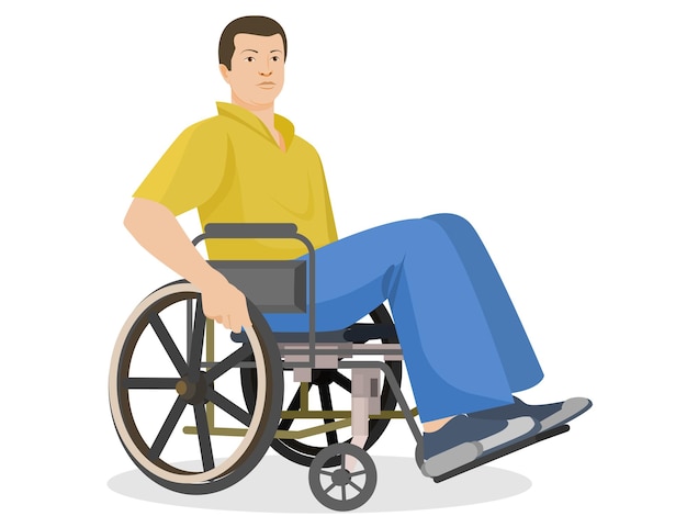 Hombre sentado en una silla de ruedas