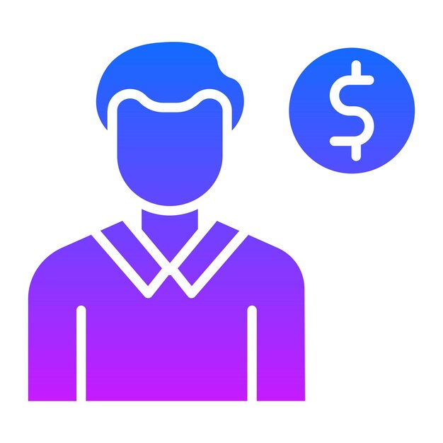 un hombre con un signo de dólar en el medio
