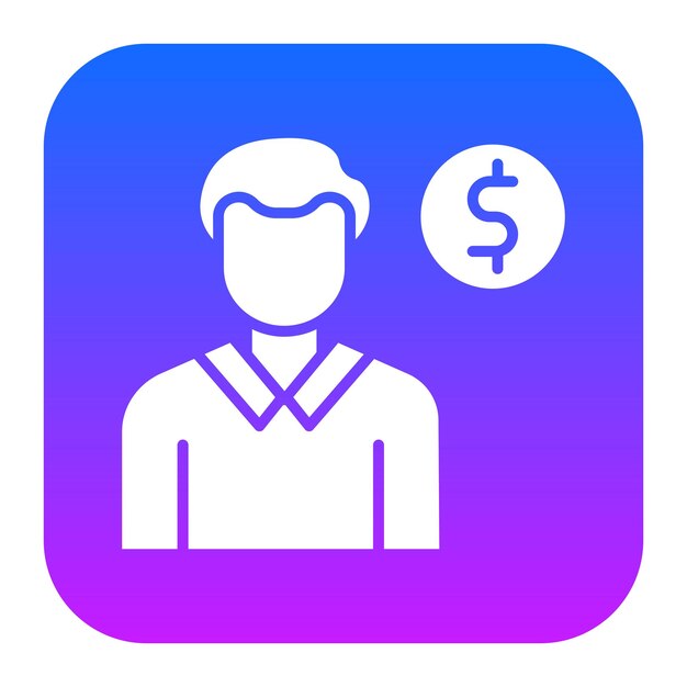 un hombre con un signo de dólar en el medio