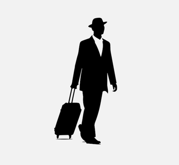 Hombre con silueta de caso sentado