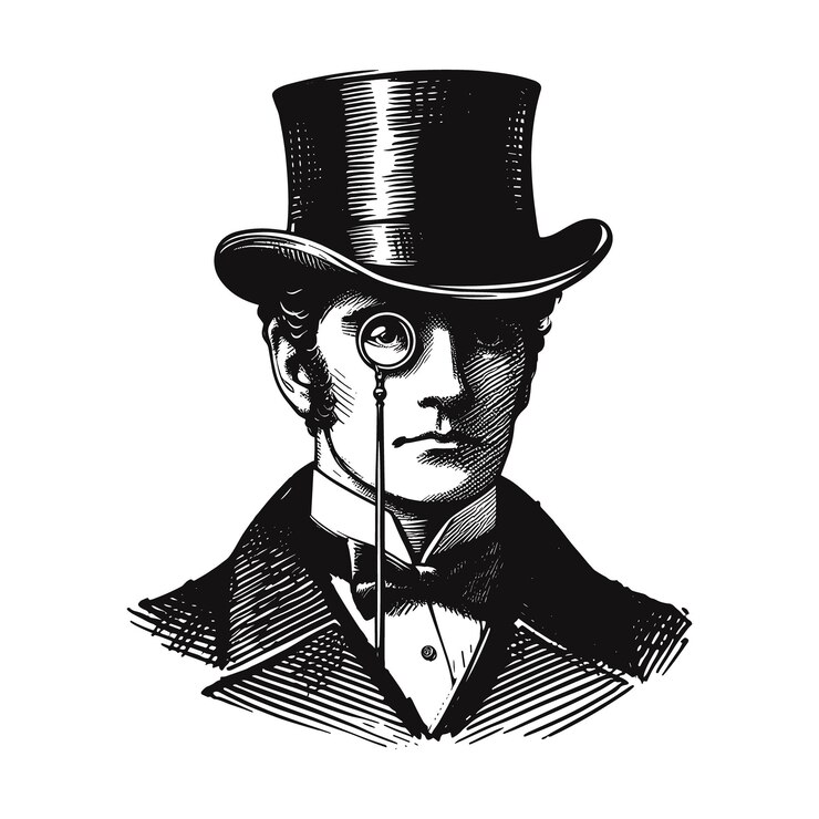 Vector un hombre con un sombrero de copa y un sombrerito de copa está usando un sombreiro de copa