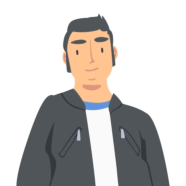 Hombre sonriente mirando a la cámara desde arriba Ilustración vectorial