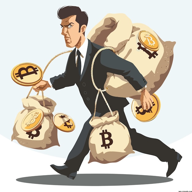 un hombre sosteniendo una bolsa de dinero y una letra b en ella