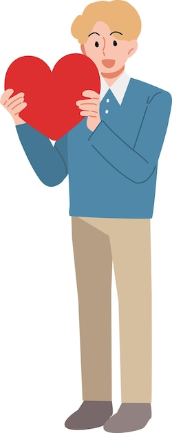hombre sosteniendo un modelo de corazón
