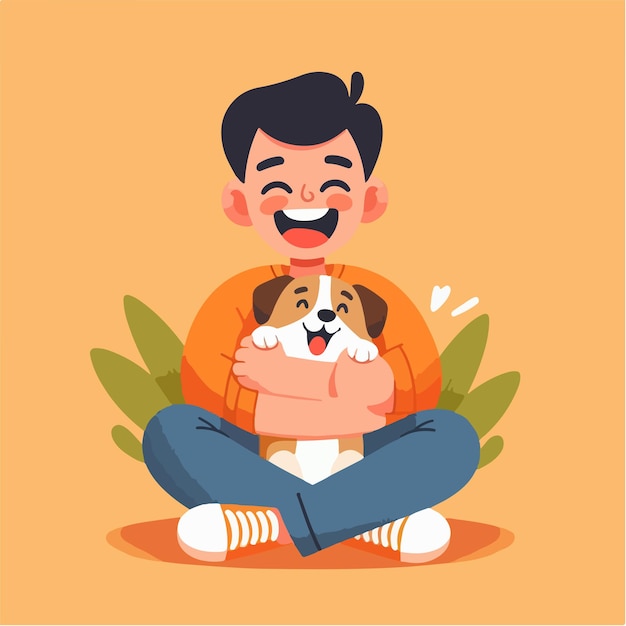 un hombre sosteniendo un perro y un perro que tiene la palabra cita en él