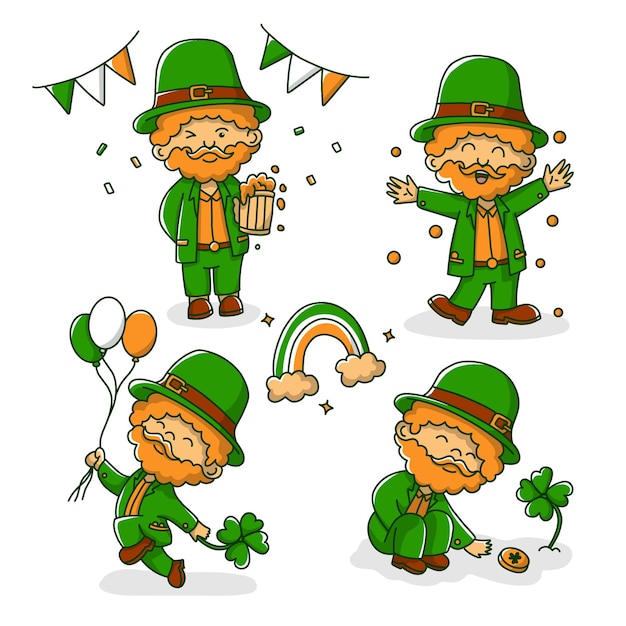 Vector un hombre sosteniendo una planta para el día de san patricio.