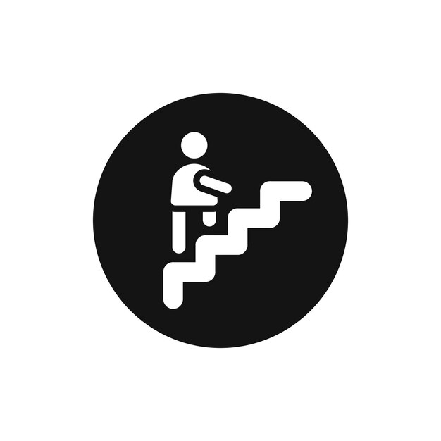 Hombre subiendo las escaleras icono vectorial