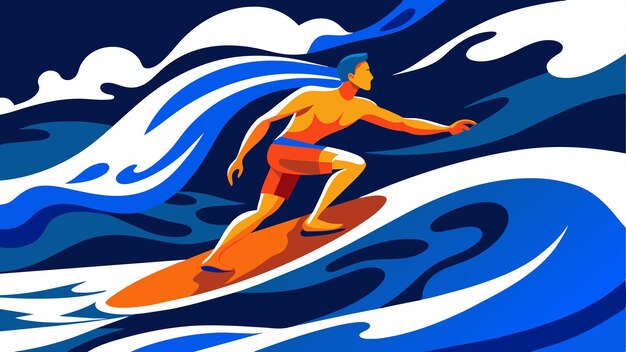 un hombre en una tabla de surf está montando una ola