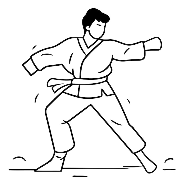 Vector hombre de taekwondo en kimono