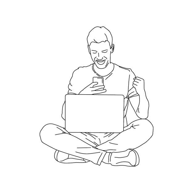 hombre trabajando en una computadora portátil