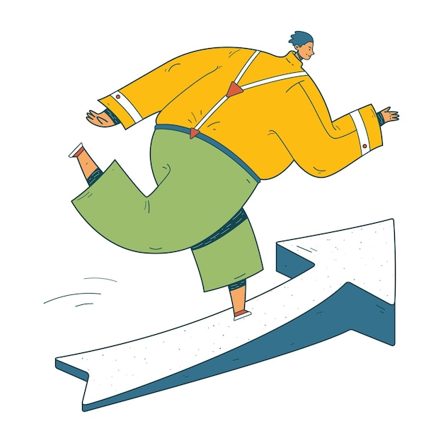 Hombre trabajando en el crecimiento empresarial
