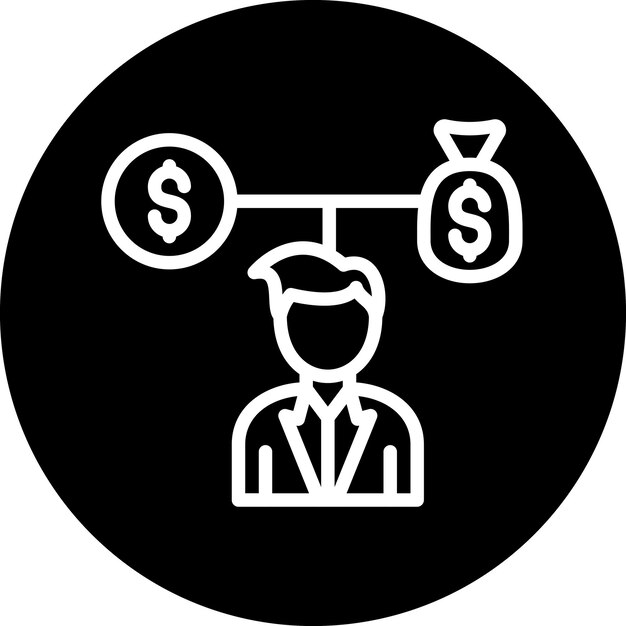 un hombre con un traje en la cabeza está sosteniendo una moneda