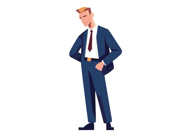 hombre de traje formal y corbata aburrido triste y abatido