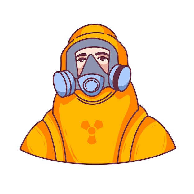 un hombre con traje de protección, coronovirus, protección