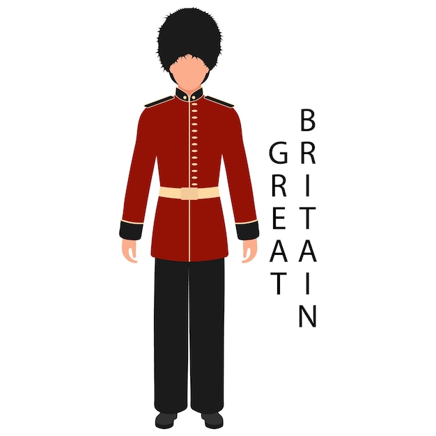 Un hombre con un traje retro popular británico Cultura y tradiciones de Gran Bretaña Ilustración vectorial