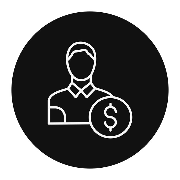 un hombre en un traje con un signo de dólar en él