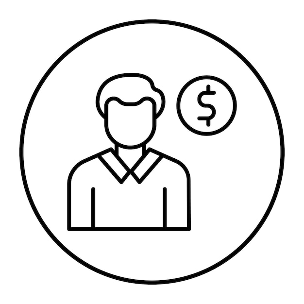 un hombre en un traje con un signo de dólar en el medio de la imagen