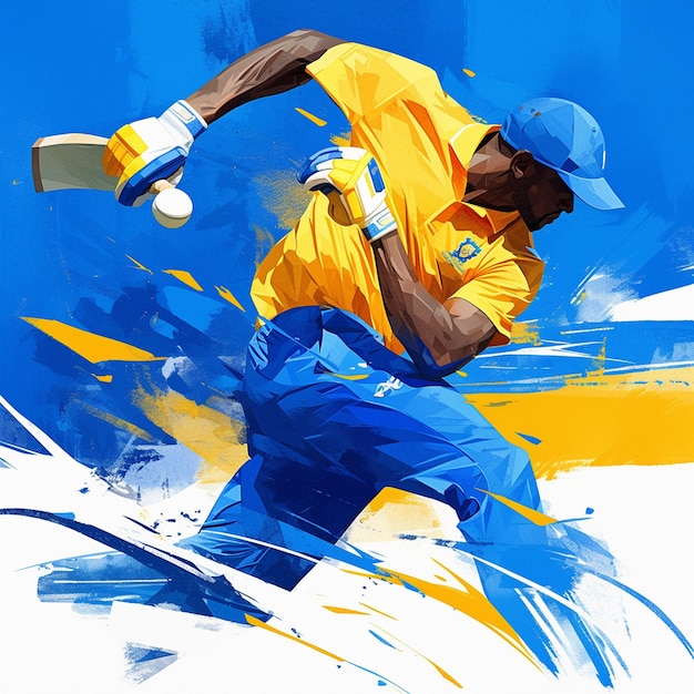 Un hombre de trinidad está jugando al cricket.