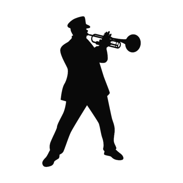 Hombre con trompeta Trompetista Músico toca la trompeta jazz