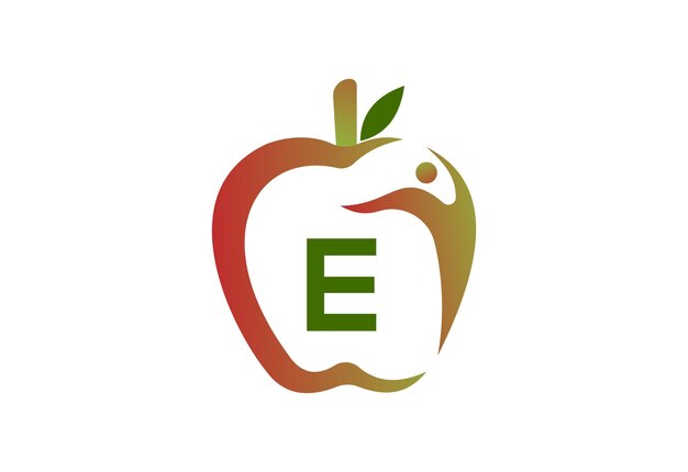 Hombre con la última plantilla de logotipo E