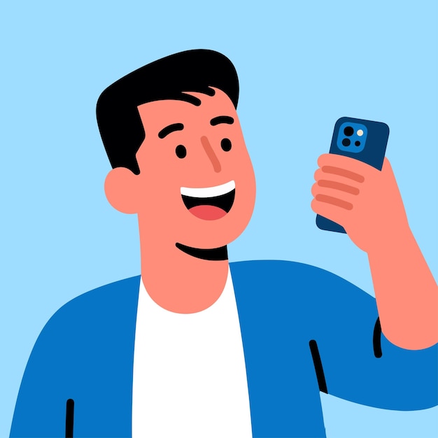 Hombre usando teléfono inteligente