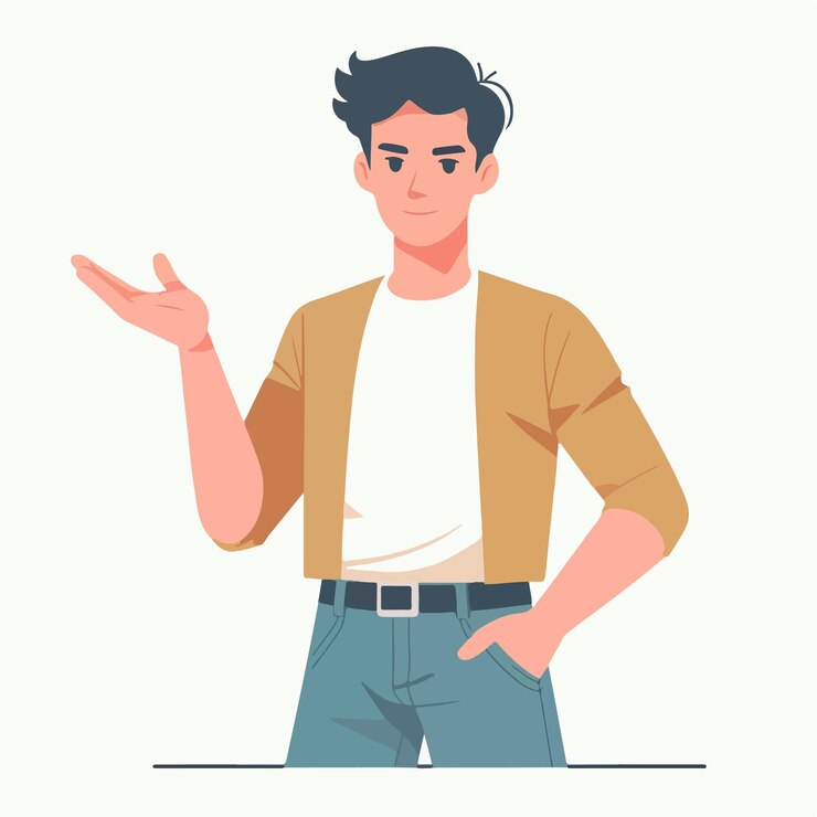 Vector hombre vector con el gesto de la mano abierta