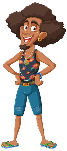 Un hombre con vector de peinado afro