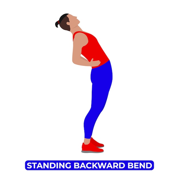 Vector hombre vectorial haciendo de pie hacia atrás bend extensión de la columna vertebral ardha chakrasana