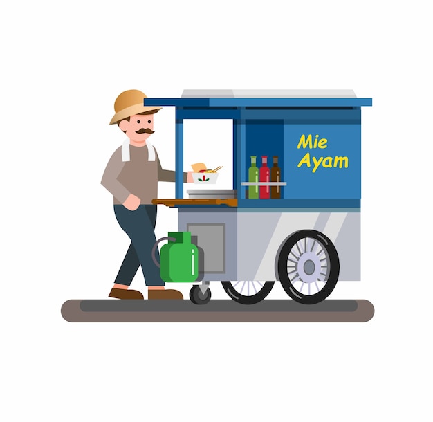 Hombre vendiendo comida en la calle