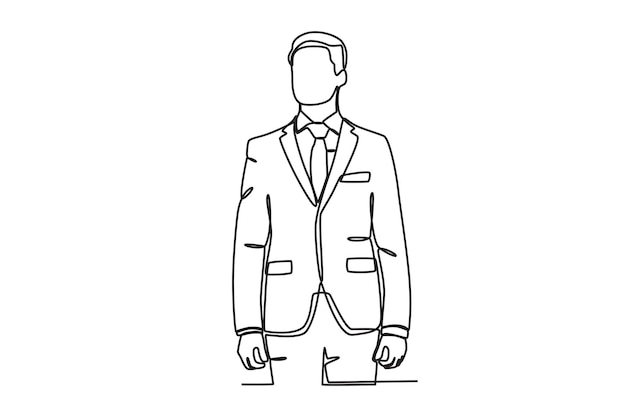 Un hombre vestido con traje de esmoquin dibujo oneline