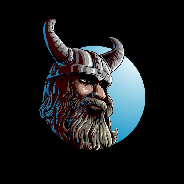 Hombre vikingo con casco con cuernos