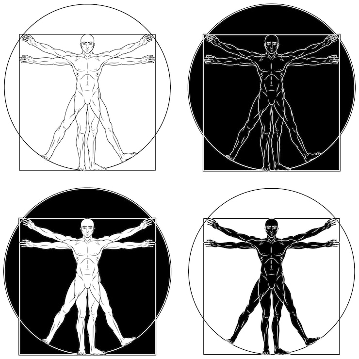 Vector hombre de vitruvio diseño vectorial