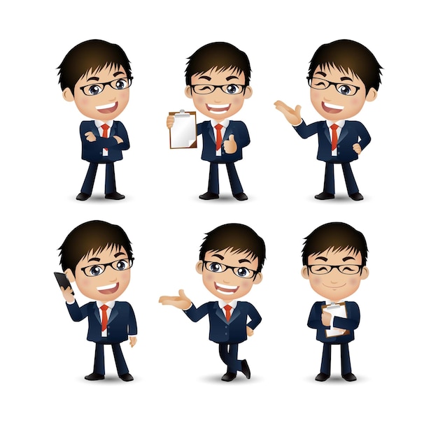 Hombres con diferentes poses