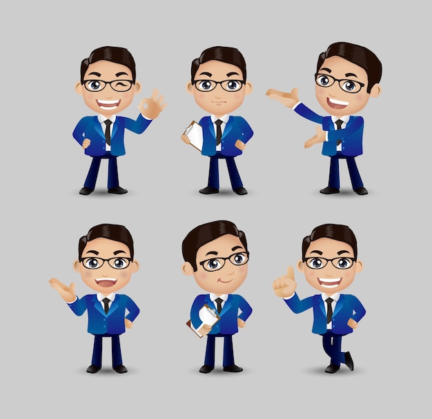 Hombres con diferentes poses