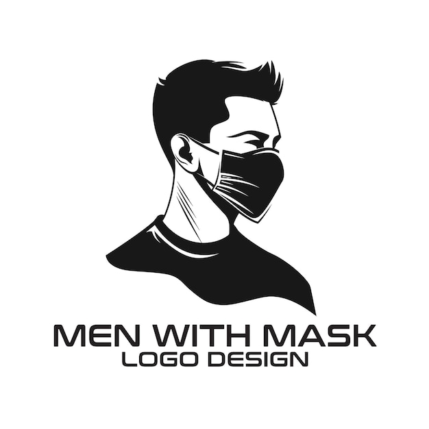 Vector hombres con diseño de logotipo de vector de máscara