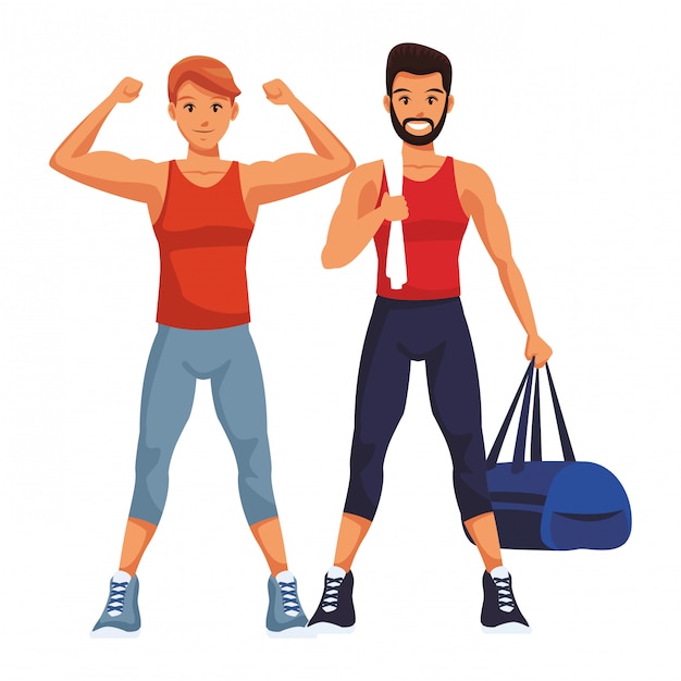 Hombres en forma haciendo ejercicio