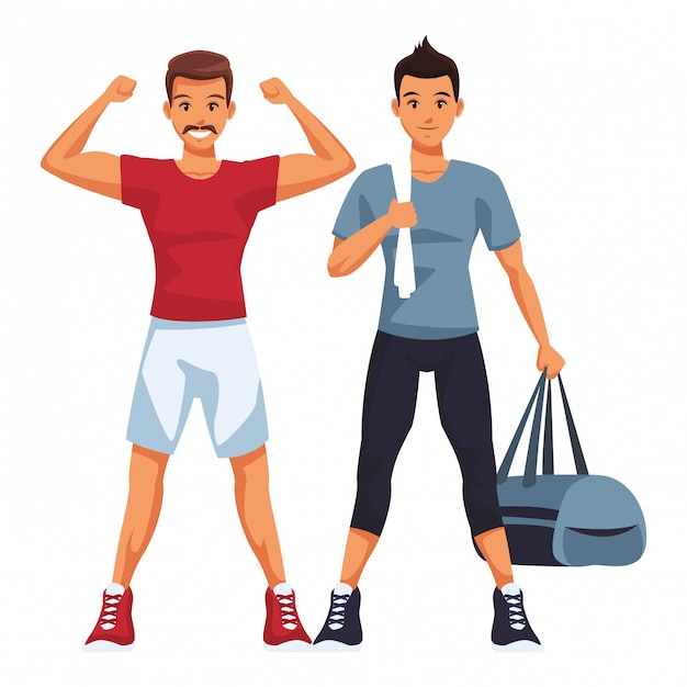 Hombres en forma haciendo ejercicio