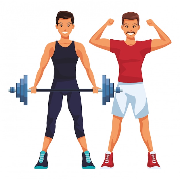 Hombres en forma haciendo ejercicio