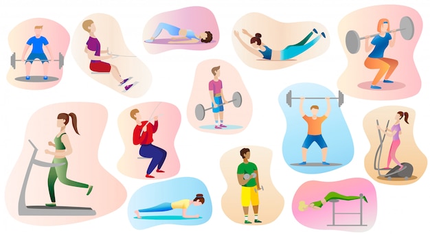 Hombres y mujeres se dedican a levantar pesas en el gimnasio.