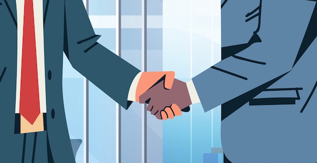 hombres de negocios apretón de manos acuerdo acuerdo banner