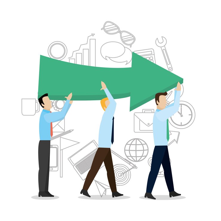 Vector hombres de negocios trabajando juntos