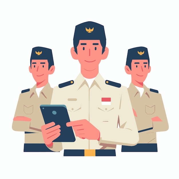 Vector hombres de policía ilustraciones vectoriales en fondo blanco