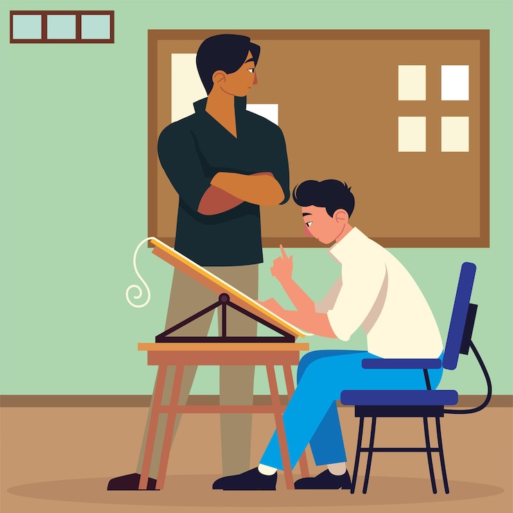 Vector hombres de trabajo en equipo pensando en la oficina de reunión