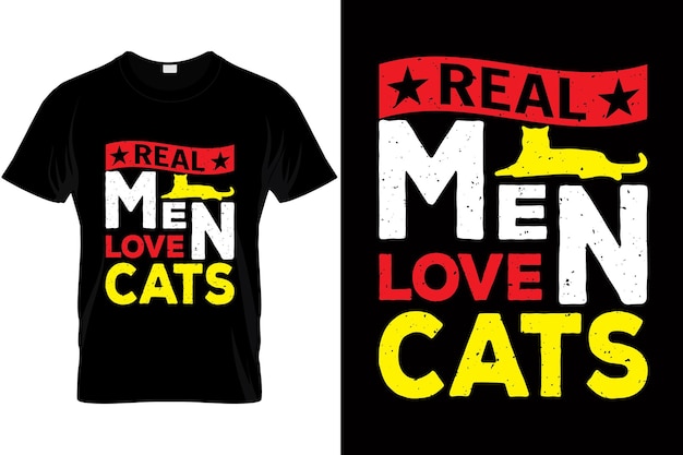 Vector los hombres de verdad aman a los gatos camisa de gato para amante de los gatos