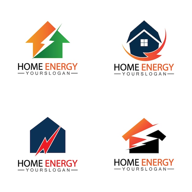 Home power energy logo vector icono símbolo diseño ilustración