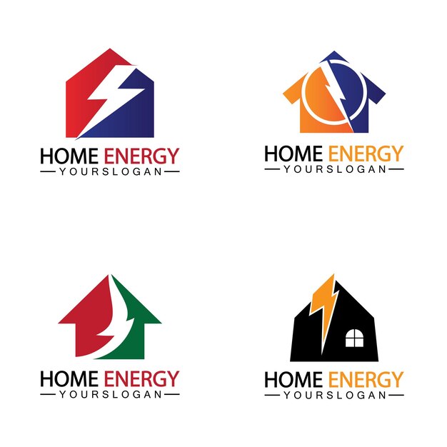 Home Power Energy Logo Vector Icono Símbolo Diseño Ilustración