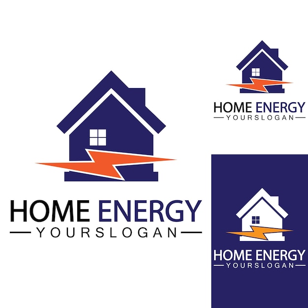 Home power energy logo vector icono símbolo diseño ilustración