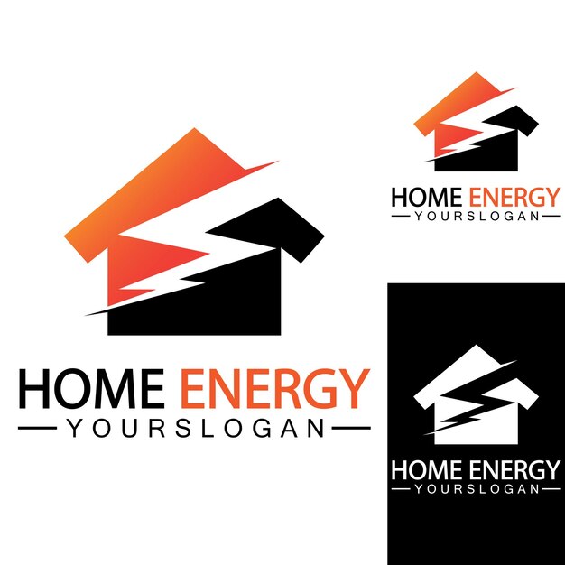 Home Power Energy Logo Vector Icono Símbolo Diseño Ilustración