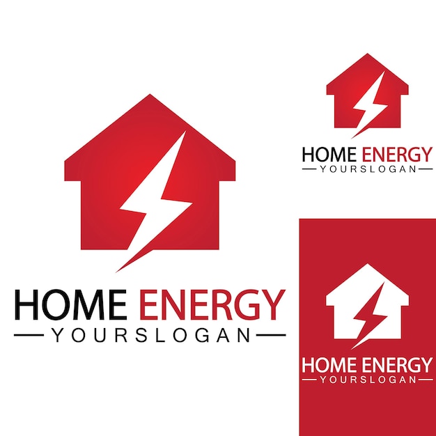 Home Power Energy Logo Vector Icono Símbolo Diseño Ilustración